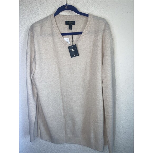 new Club Room Cashmere Sweater Men XL soft vneck preppy gentlemen country - Picture 1 of 6